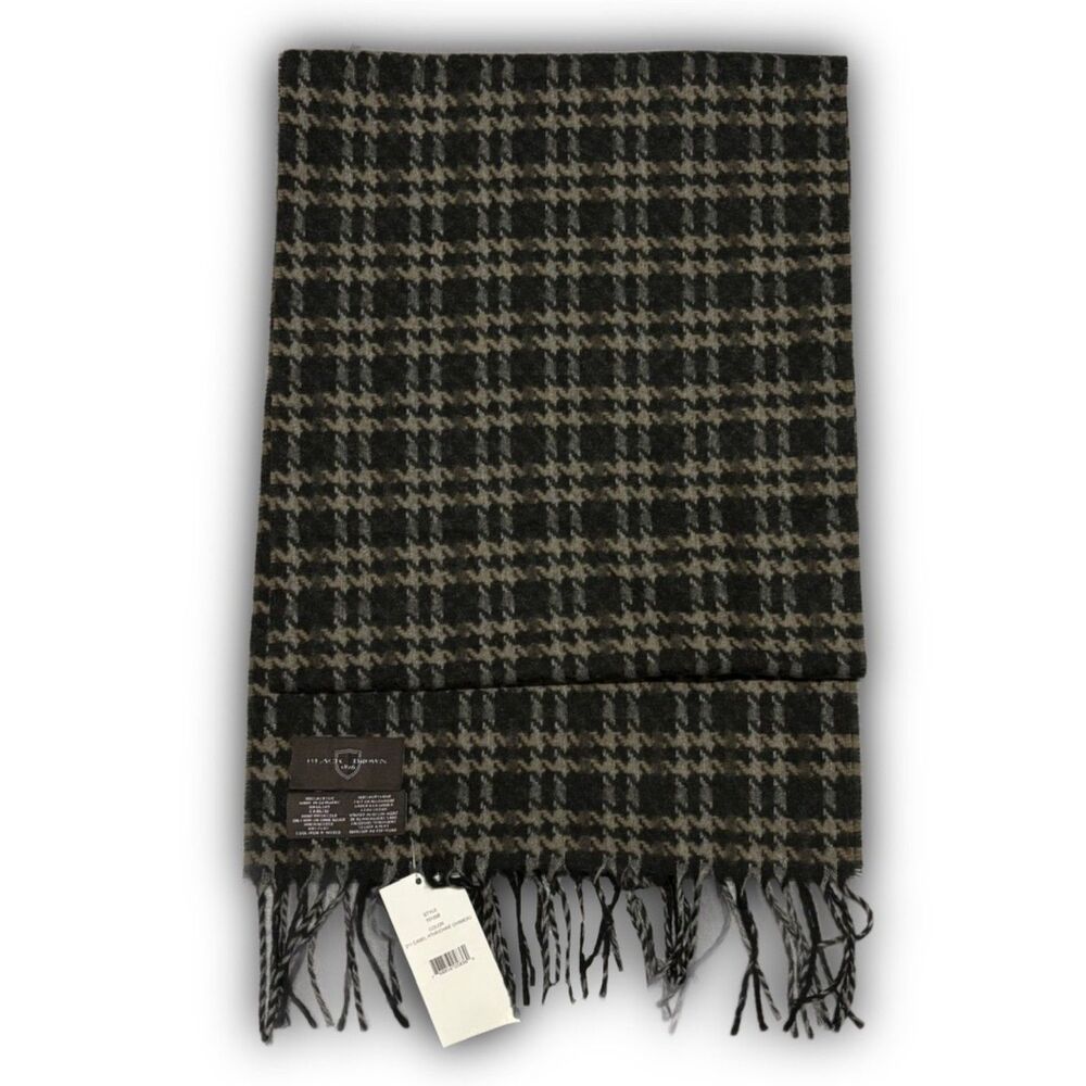 Black and Brown Patterned Acrylic Scarf